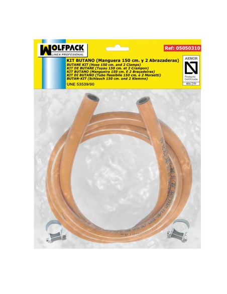 Kit Butano (Manguera 1,5 Metros con 2 Abrazaderas)
