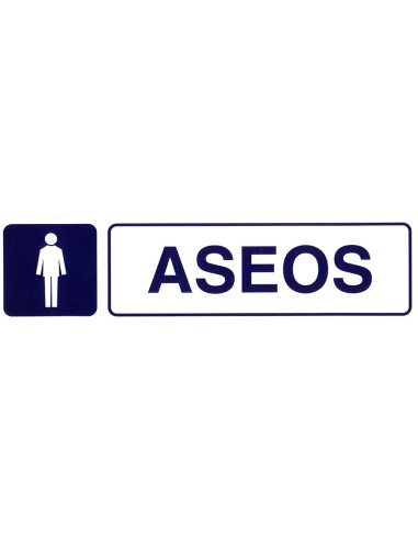 Rotulo Adhesivo 250x63 mm. Aseos Caballeros