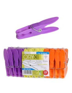 Pinzas Tender Ropa Plastico (Pack 24 Piezas)