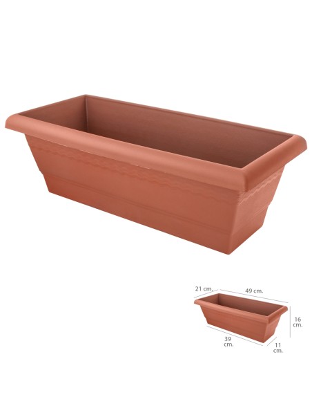 Jardinera Balcon Saturnia 49x21x16 cm.