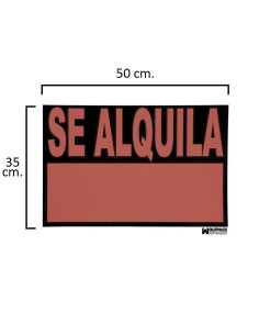 Cartel Se Alquila 50x35 cm.