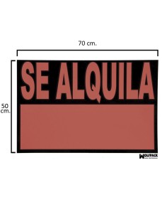 Cartel Se Alquila 70x50 cm.