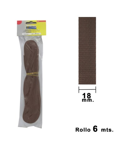 Cinta Persiana Wolfpack Marrón 18 mm. Rollo 6 Metros