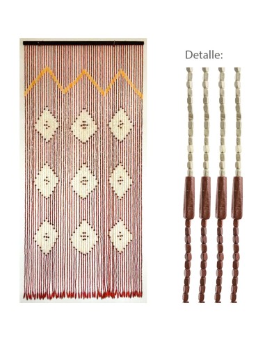 Cortina Puerta 56 Tiras Madera 90x200 cm.