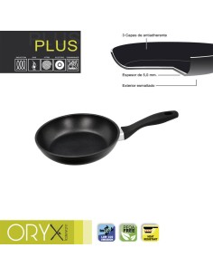 Oryx Sartén Aluminio Antiadherente Plus, Forjada, Apta Inducción, Libre PFOA, Diámetro 20 cm, Espesor 5 mm.