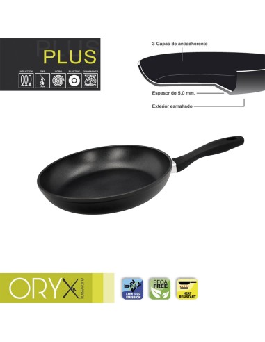 Oryx Sartén Aluminio Antiadherente Plus, Forjada, Apta Inducción, Libre PFOA, Diámetro 26 cm, Espesor 5 mm.