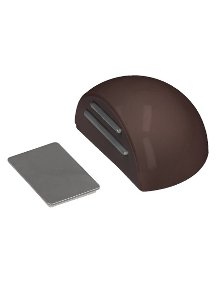 Tope Puerta Adhesivo con Imán Retenedor Marrón