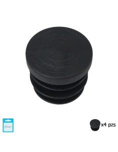 Contera Redonda Interior Negra 25mm. Blister 4 piezas.