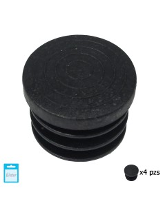 Contera Redonda Interior Negra 30mm. Blister 4 piezas.