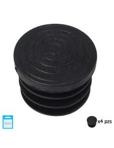 Contera Redonda Interior Negra 32mm. Blister 4 piezas.