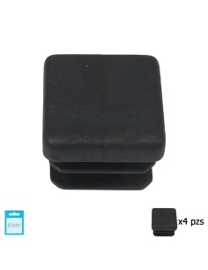 Contera Cuadrada Interior Negra 20x20 mm. Blister 4 piezas.
