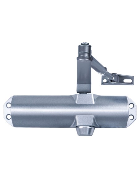 Cierra Puertas Con Retenedor Fuerza 4. Color Plata (Puertas 90/120 cm.)