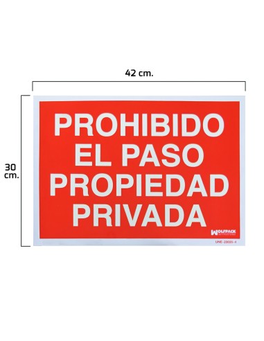 Cartel Prohibido El Paso Propiedad Privada 30x42