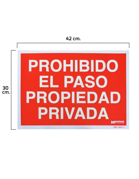 Cartel Prohibido El Paso Propiedad Privada 30x42