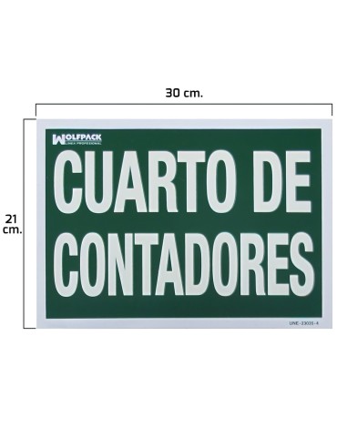 Cartel Cuarto De Contadores 30x21