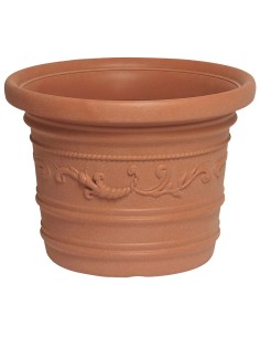Saturnia Macetero Resina Redondo, Color Terracota, Resistente, Ideal Exterior, 60 Cm Diametro.