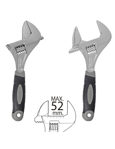 Llave Ajustable Gran Apertura 52 mm. medida 10"