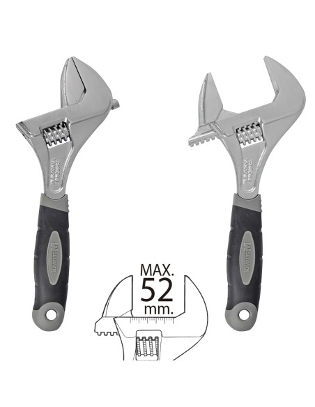 Llave Ajustable Gran Apertura 52 mm. medida 10"