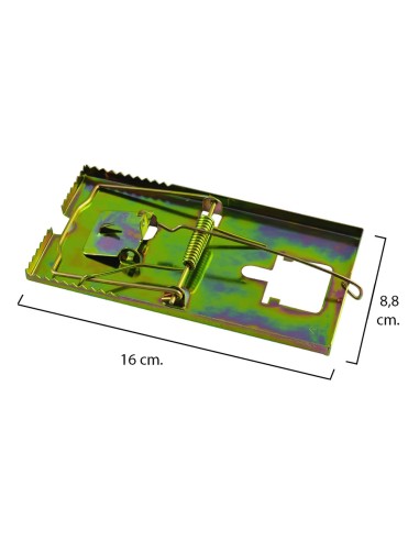 Trampa ratas metálica galvanizada 16 x 8.8 cm.