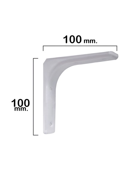 Palomilla Reforzada Blanca 100x100 mm.