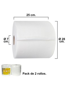 Rollo Papel Secamanos Industrial 800 Servicios Por Rollo (2 Rollos)
