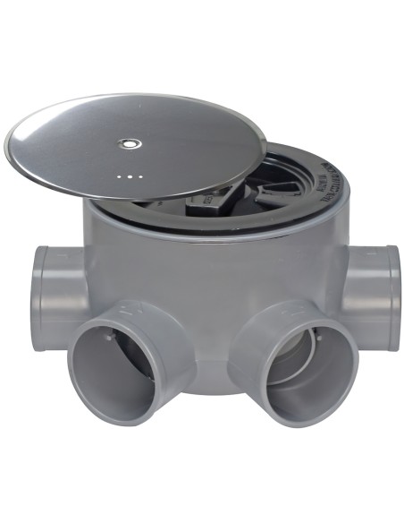 Bote Sifonico PVC T 85 BA 110 50-40 Altura 75 mm. Con Tapa Aireación