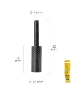 Fresa Rotativa Para Metal Cilindrica Ø 12 mm. Para Taladro / Fresadora