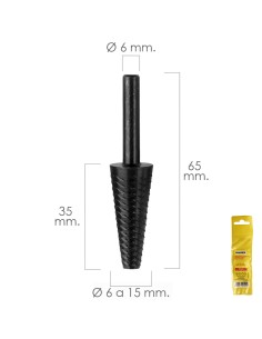 Fresa Rotativa Para Metal Conica Ø 6 a 15 mm. Para Taladro / Fresadora