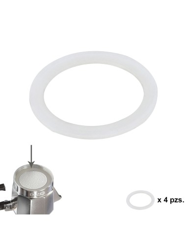 Junta Goma Silicona Cafetera Aluminio Classic / Inducción 3 Tazas (4 Unidades)