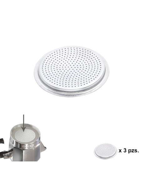 Filtro Cafetera Aluminio Classic / Inducción 3 Tazas (3 Unidades)