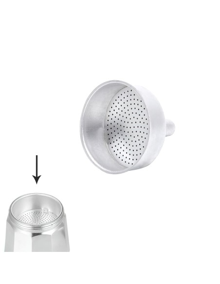 Embudo Cafetera Aluminio Classic / Inducción 2 Tazas