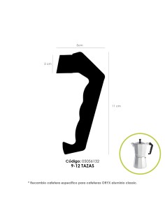 Mango Cafetera Alumino Classic 9 y 12 Tazas