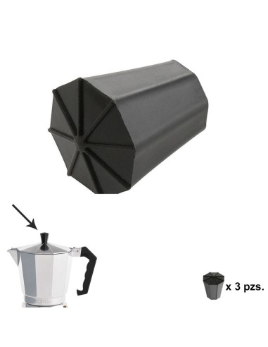 Pomo Cafetera Aluminio Classic 2 / 3 / 6 / 9 y 12 tazas (3 piezas)