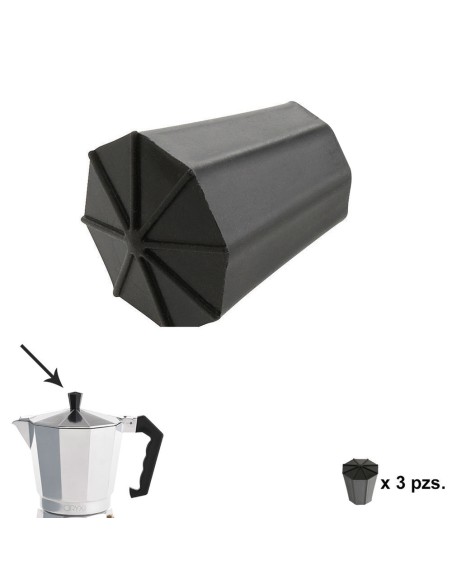 Pomo Cafetera Aluminio Classic 2 / 3 / 6 / 9 y 12 tazas (3 piezas)