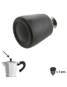 Pomo Cafetera Aluminio Inducción 6 / 9 / 12 Tazas (3 piezas)