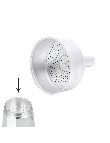 Embudo Cafetera Aluminio Classic / Inducción 6 Tazas