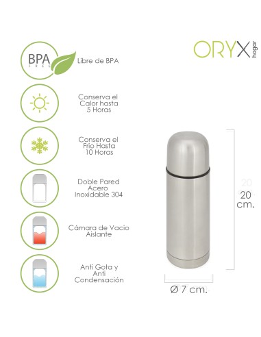 Termo Liquidos 350 Ml, Acero Inoxidable, Libre BPA, Antigoteo