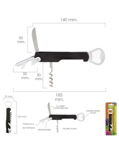 Abrebotellas y Sacacorchos Con Descapsulador