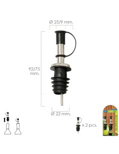 Tapon Vertedor Inoxidable Con Tapadera (2 Unidades)