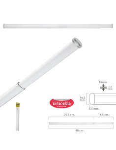 Barra Visillo Extensible 25.5/40 cm. Con Muelle Presion Ajustable (1 Pieza)