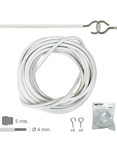 Gusanillo Espiral Visillo Forrado Kit de 5 Metros gusanillo y 8 Hembrillas