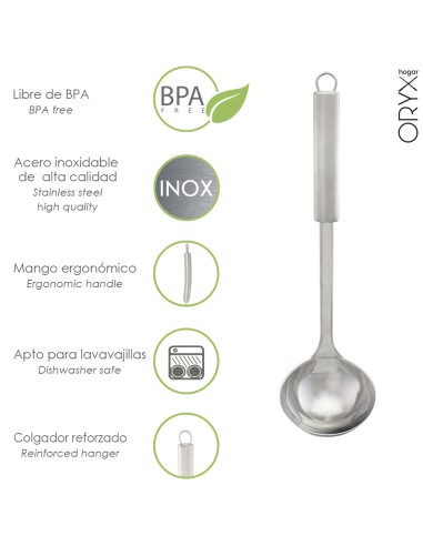 Cucharon Cocina Acero Inoxidable 9x33,5 (Alt.) cm.