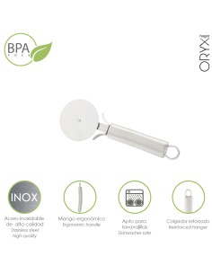 Cortador De Pizza Acero Inoxidable 7 x 20 (Alt.) cm.