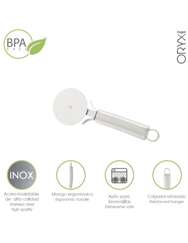 Cortador De Pizza Acero Inoxidable 7 x 20 (Alt.) cm.