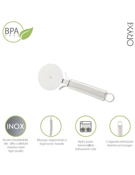 Cortador De Pizza Acero Inoxidable 7 x 20 (Alt.) cm.