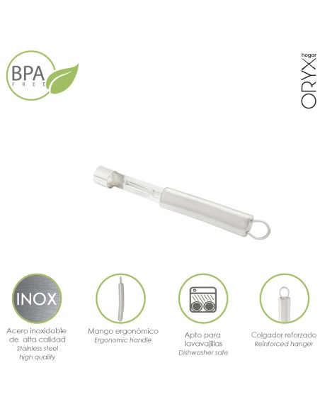 Descorazonador Manzanas / Frutas Acero Inoxidable 2 x 19,5 (Alt.) cm.