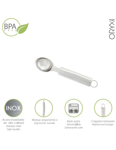 Cuchara Para Helados Acero Inoxidable 4 x 21,5 (Alt) cm.