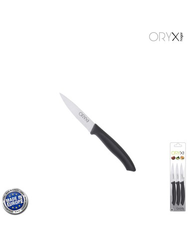 Cuchillo Nuuk Mondador Hoja Acero Inoxidable 9 cm. Negro (Blister 3 Piezas)