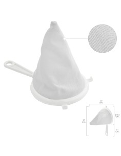 Colador Tela Franela Armazón de Plastico Ø 14 cm. Con 2 Ganchos