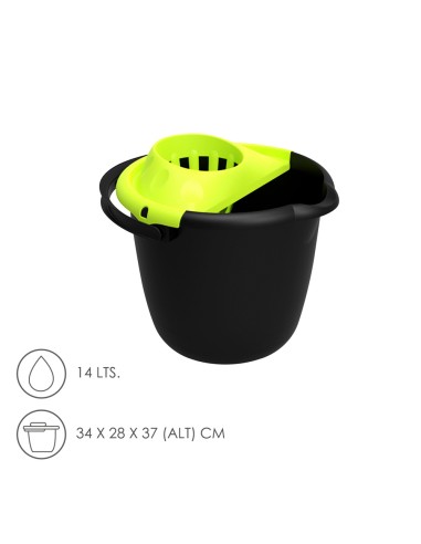 Cubo Fregona Con Escurridor Redondo 14 Litros